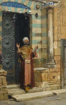 モスクの扉にて ルートヴィヒ・ドイチュ・オリエンタリズム Oil Paintings